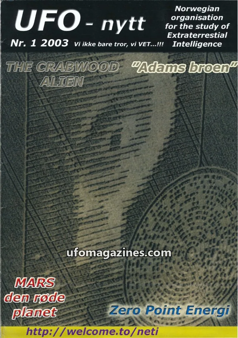 Cover of NETI issue 1 2003: UFO - nytt