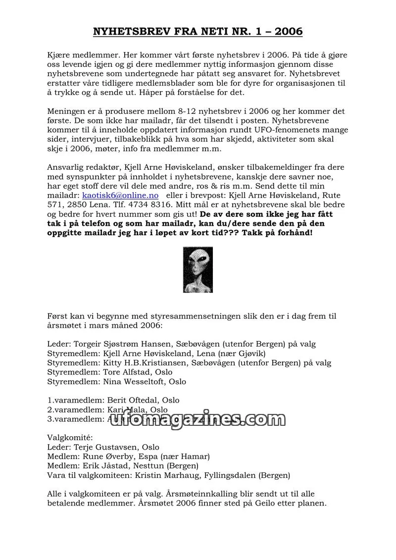Cover of NETI issue 1: NYHETSBREV FRA NETI