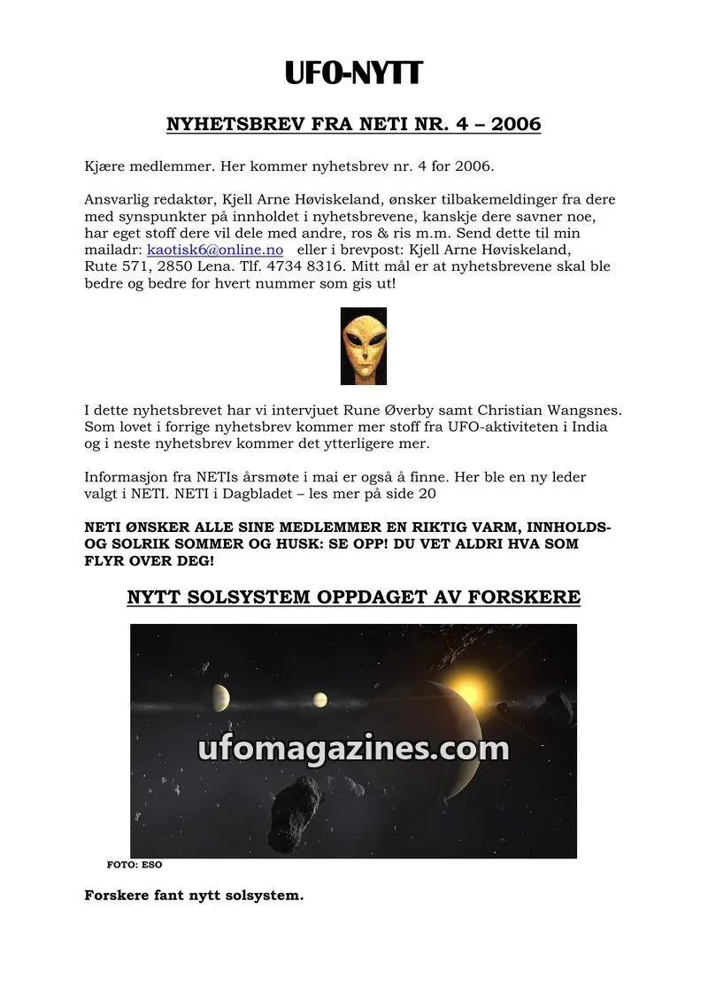 Cover of NETI issue 4: UFO-NYTT