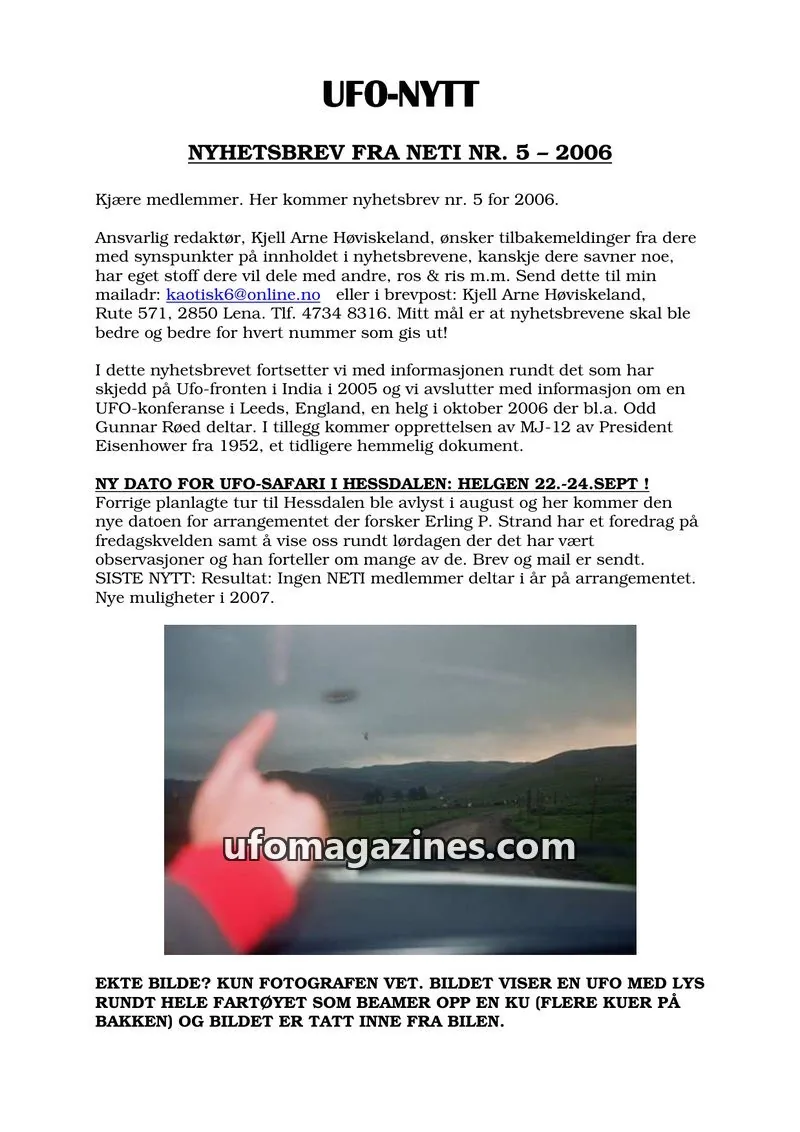Cover of NETI issue 5: UFO-NYTT