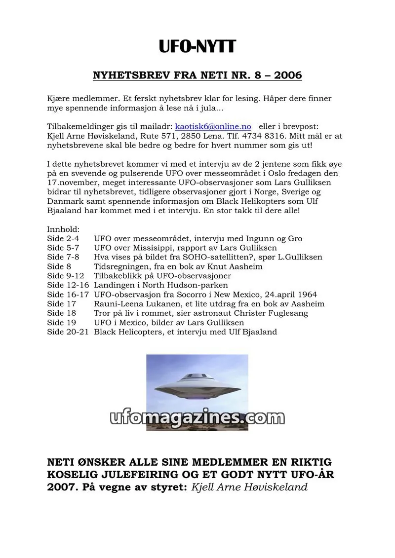 Cover of NETI issue 8: UFO-NYTT