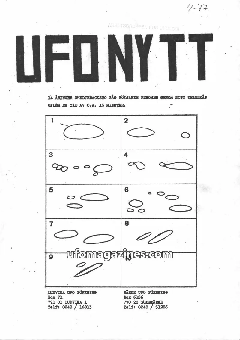 Cover of UFO-Nytt Vasterbergslagen issue 4-77: UFONYTT
