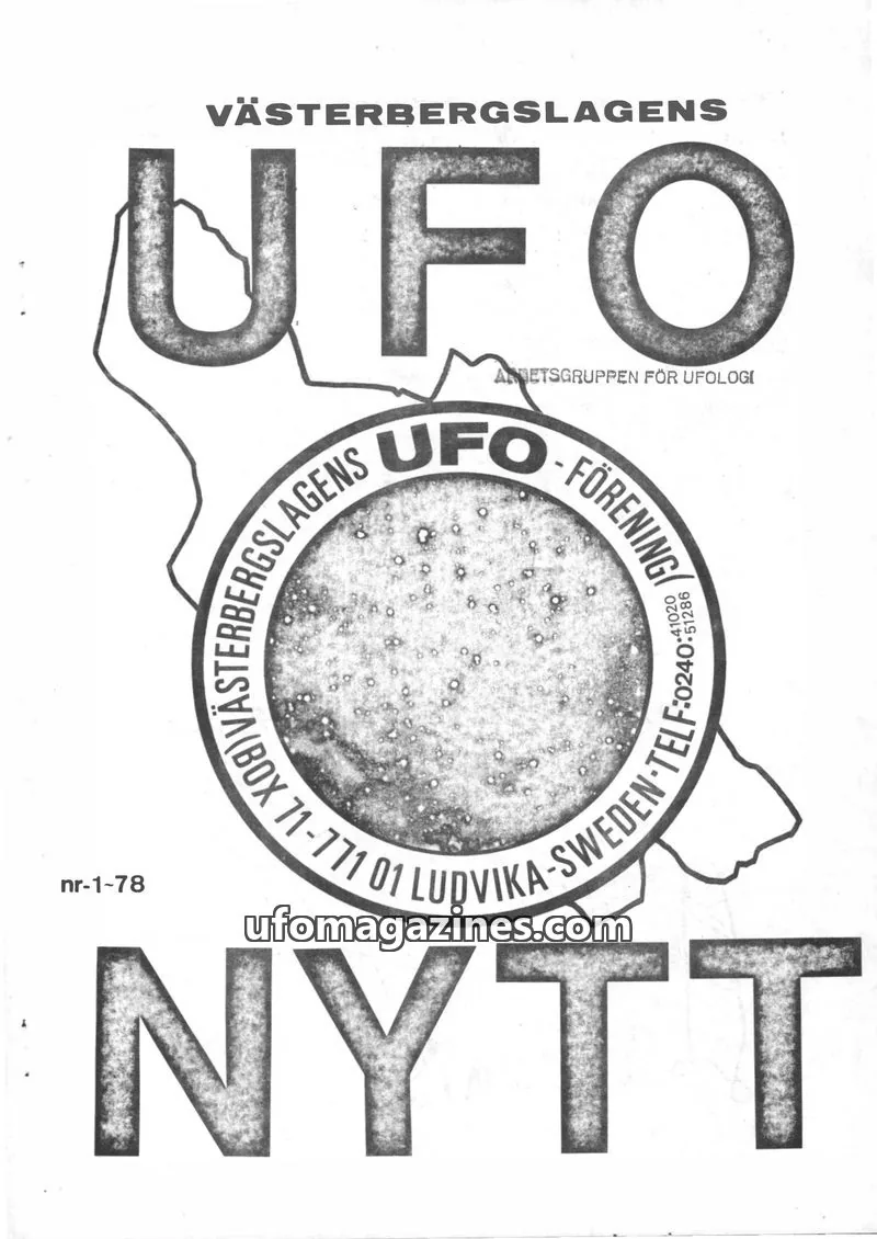 Cover of UFO-Nytt Vasterbergslagen issue 1-78: VÄSTERBERGSLAGENS UFO NYTT