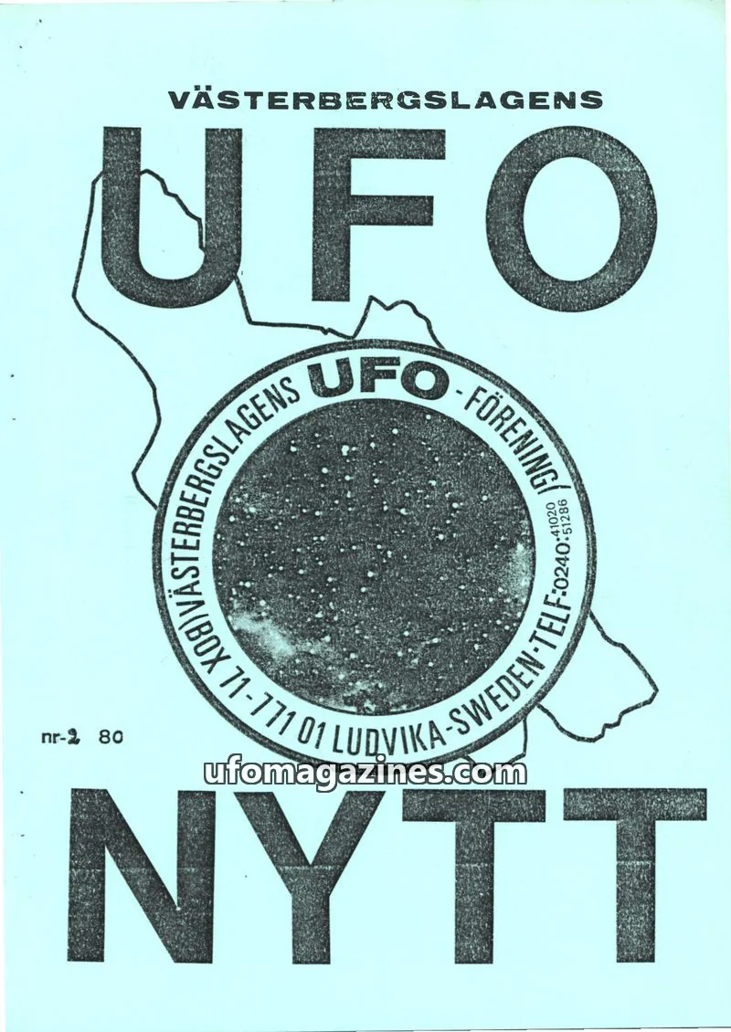 Cover of UFO-Nytt Vasterbergslagen issue nr-2 80: VÄSTERBERGSLAGENS UFO NYTT