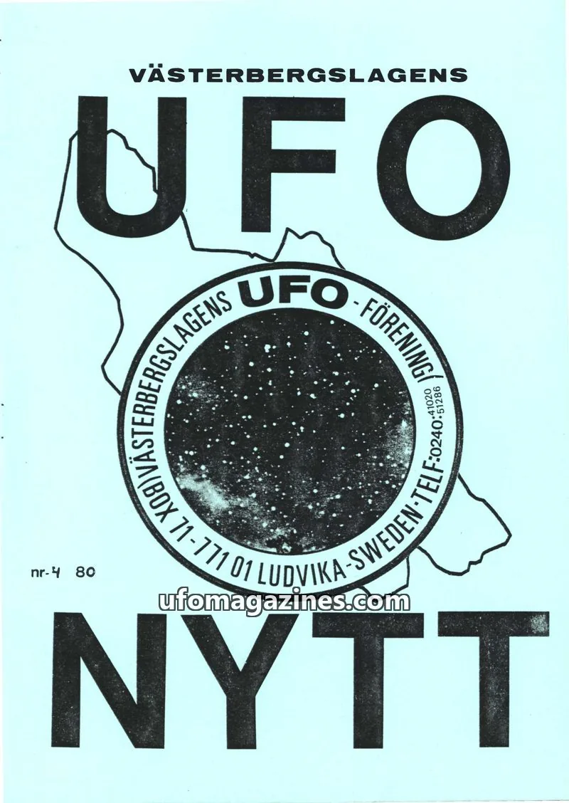 Cover of UFO-Nytt Vasterbergslagen issue 4: VÄSTERBERGSLAGENS UFO NYTT