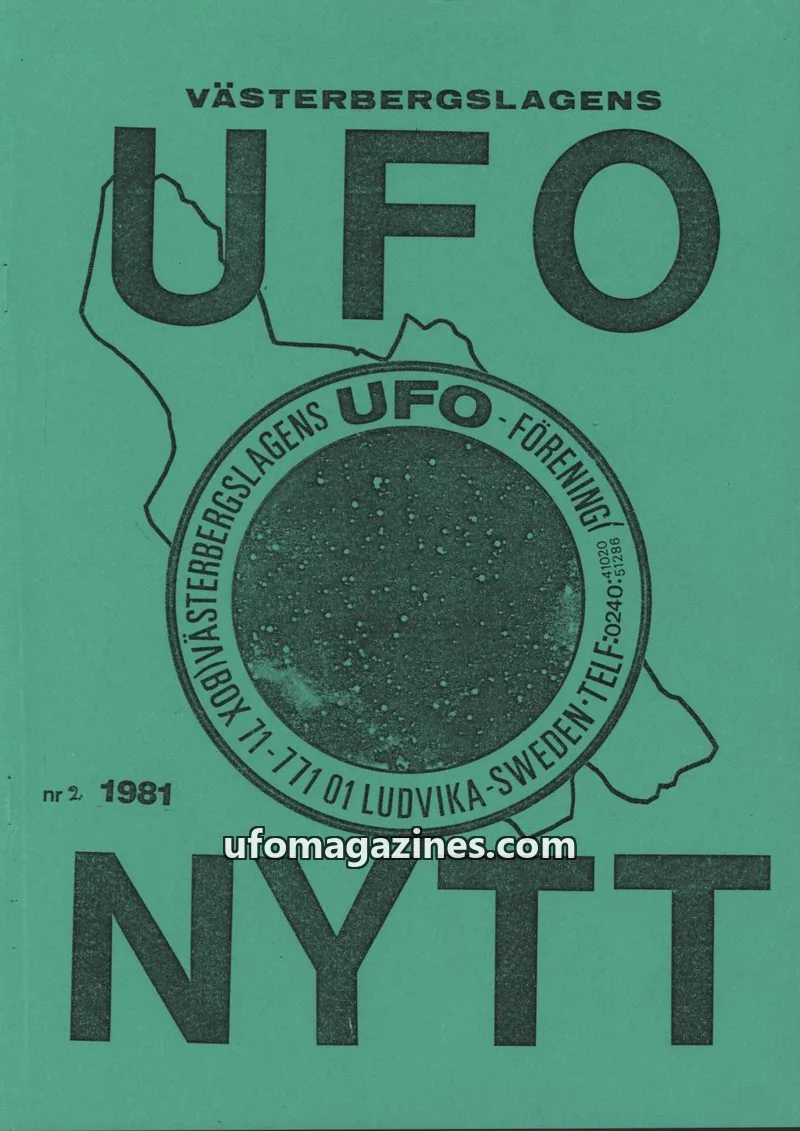Cover of UFO-Nytt Vasterbergslagen issue 2: VÄSTERBERGSLAGENS UFO NYTT