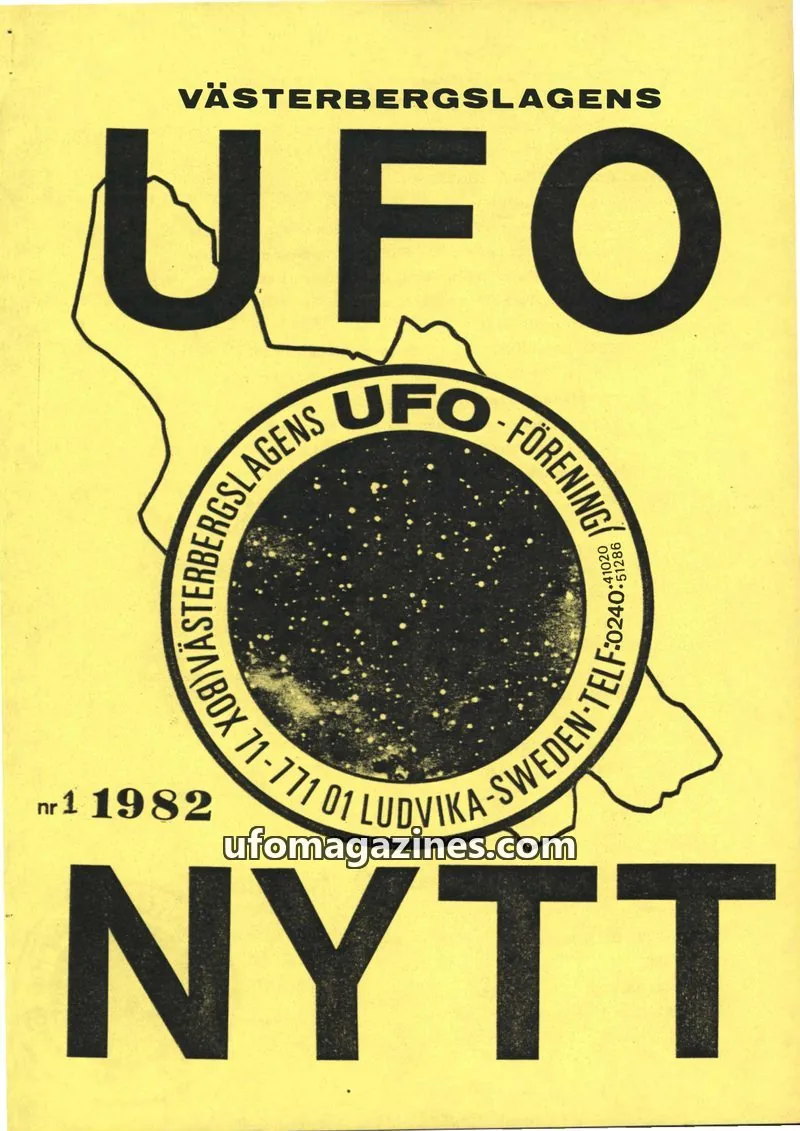 Cover of UFO-Nytt Vasterbergslagen issue 1: VÄSTERBERGSLAGENS UFO NYTT