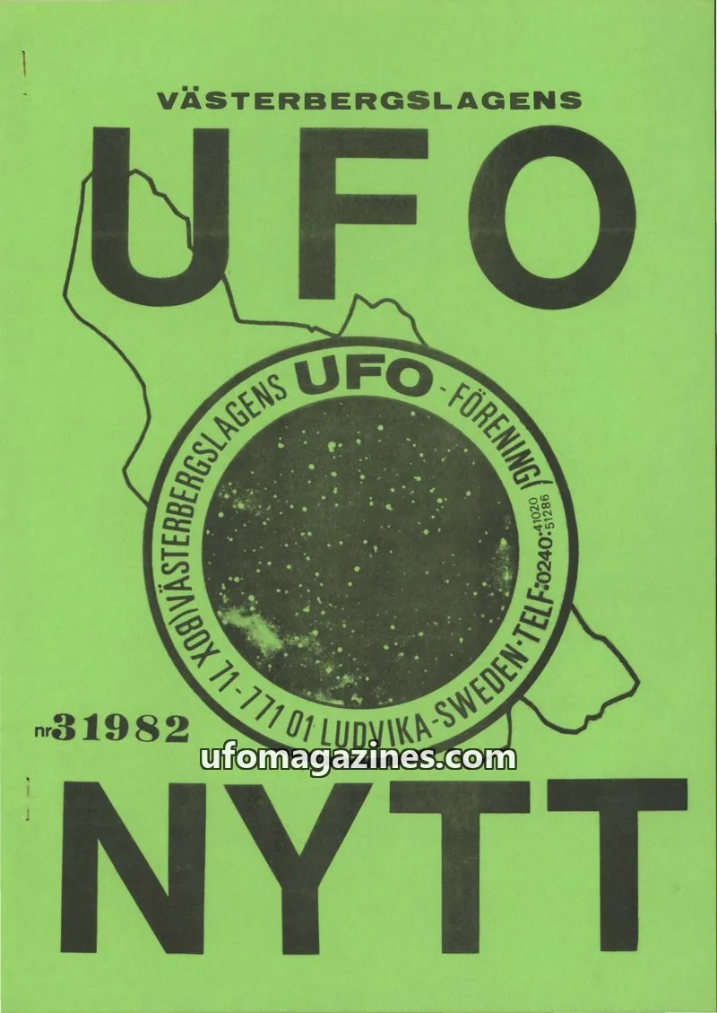 Cover of UFO-Nytt Vasterbergslagen issue 3 1982: VÄSTERBERGSLAGENS UFO NYTT