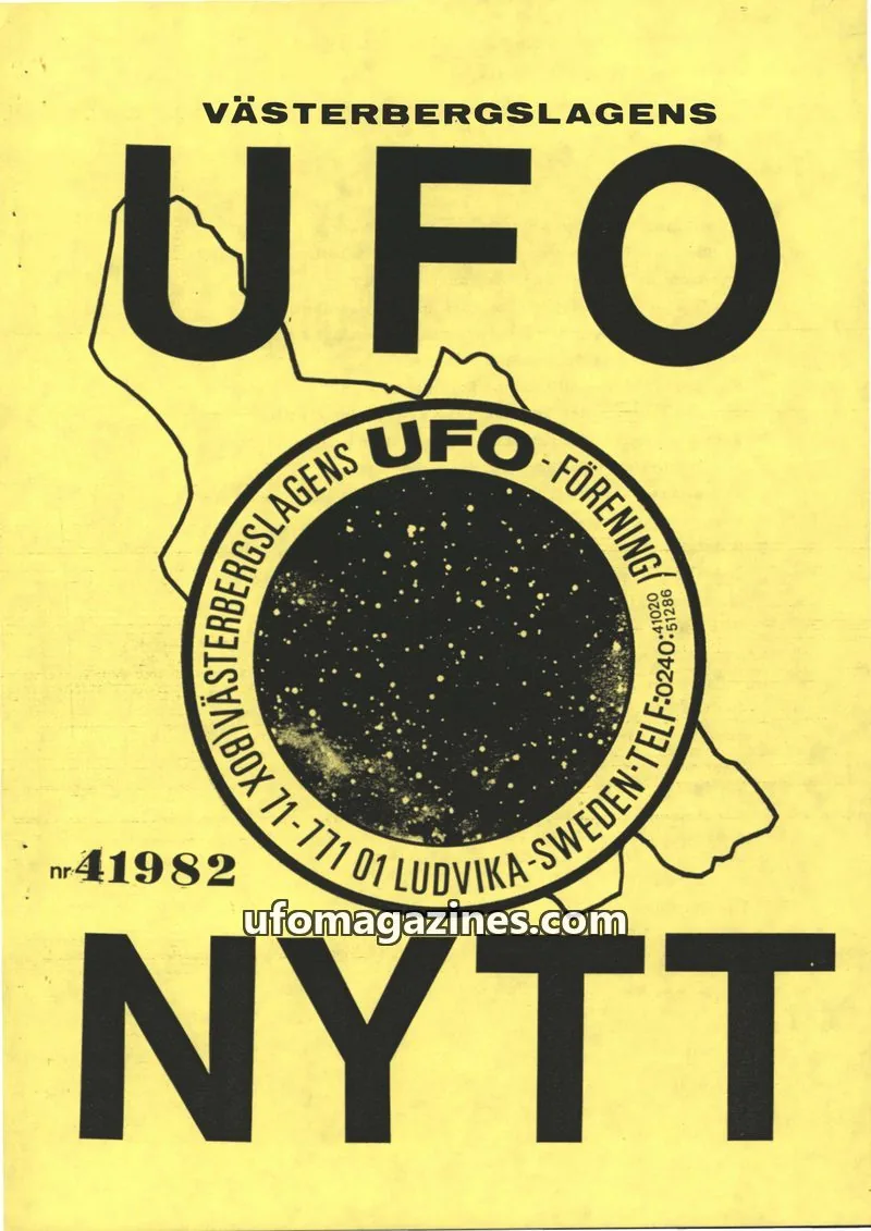 Cover of UFO-Nytt Vasterbergslagen issue nr 41982: VÄSTERBERGSLAGENS UFO NYTT