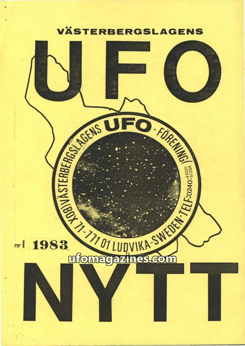 Cover of UFO-Nytt Vasterbergslagen issue 1: VÄSTERBERGSLAGENS UFO NYTT