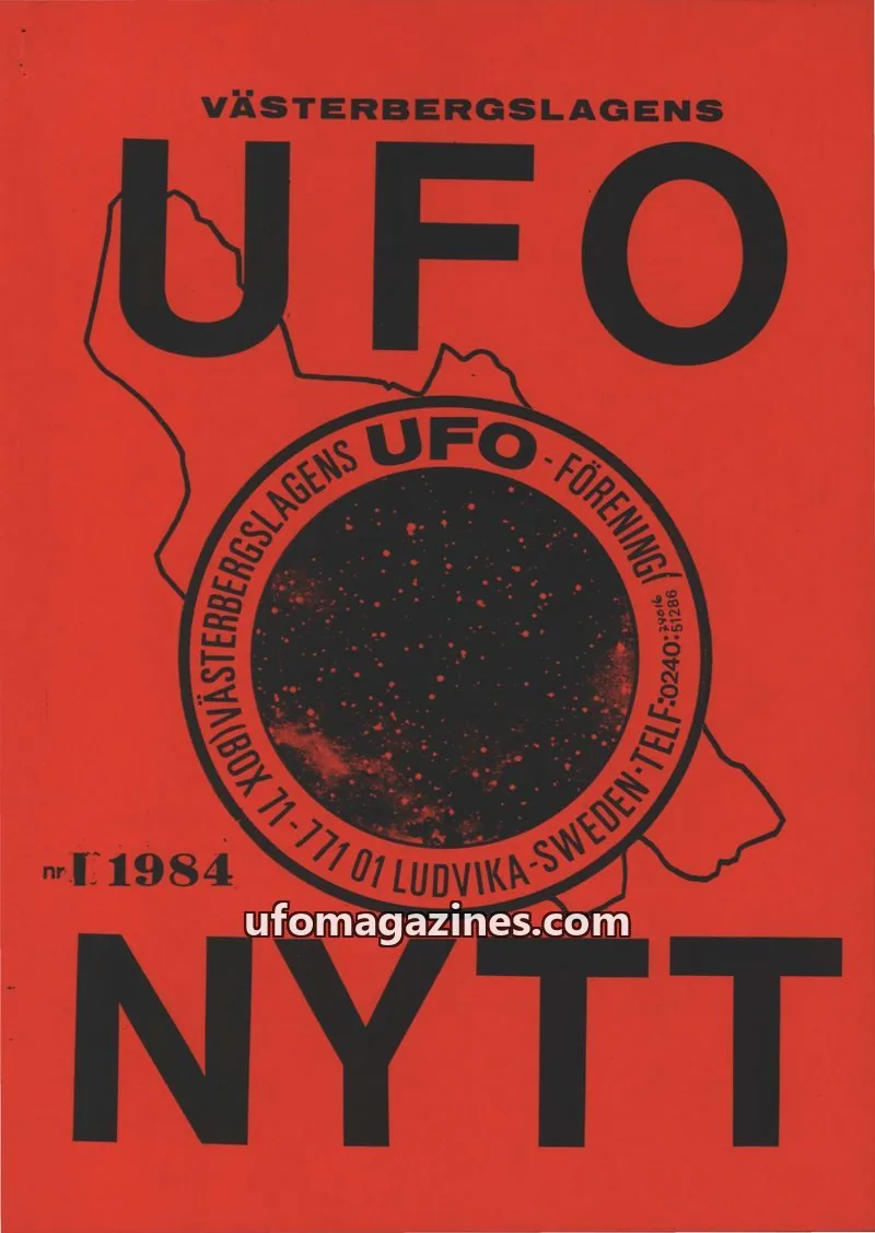 Cover of UFO-Nytt Vasterbergslagen issue 1984: VÄSTERBERGSLAGENS UFO NYTT