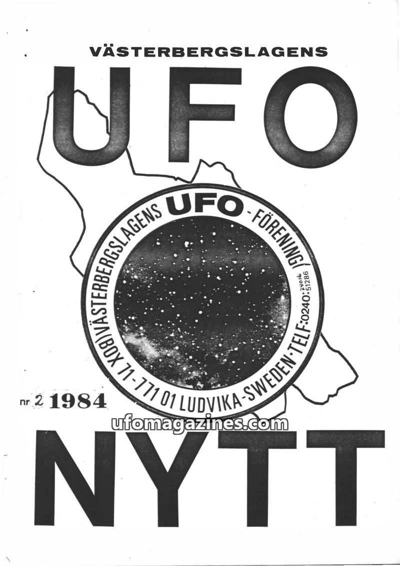 Cover of UFO-Nytt Vasterbergslagen issue 2: VÄSTERBERGSLAGENS UFO NYTT