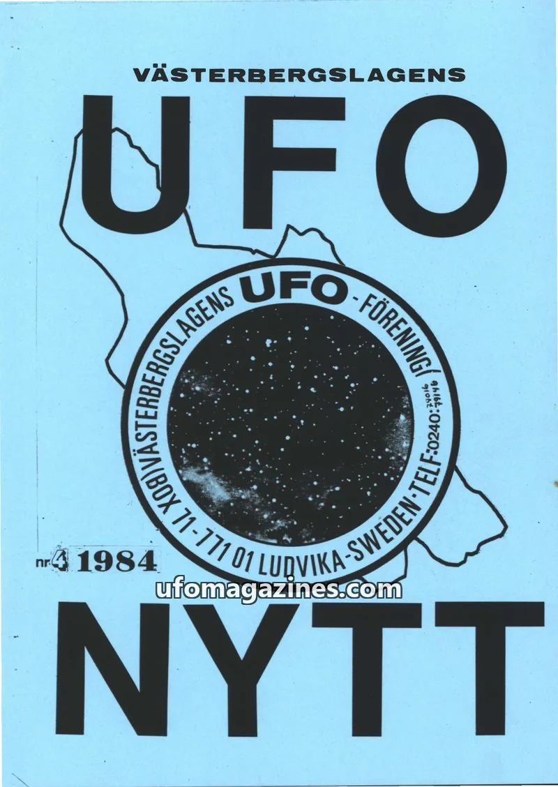 Cover of UFO-Nytt Vasterbergslagen issue 4: VÄSTERBERGSLAGENS UFO NYTT