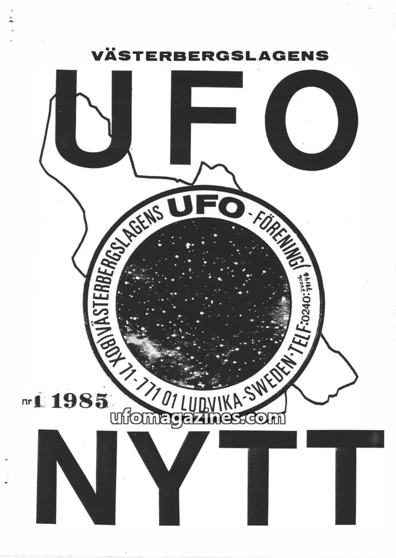 Cover of UFO-Nytt Vasterbergslagen issue 1: VÄSTERBERGSLAGENS UFO NYTT
