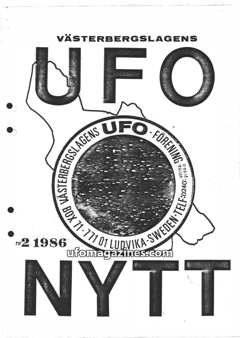 Cover of UFO-Nytt Vasterbergslagen issue 2: VÄSTERBERGSLAGENS UFO NYTT