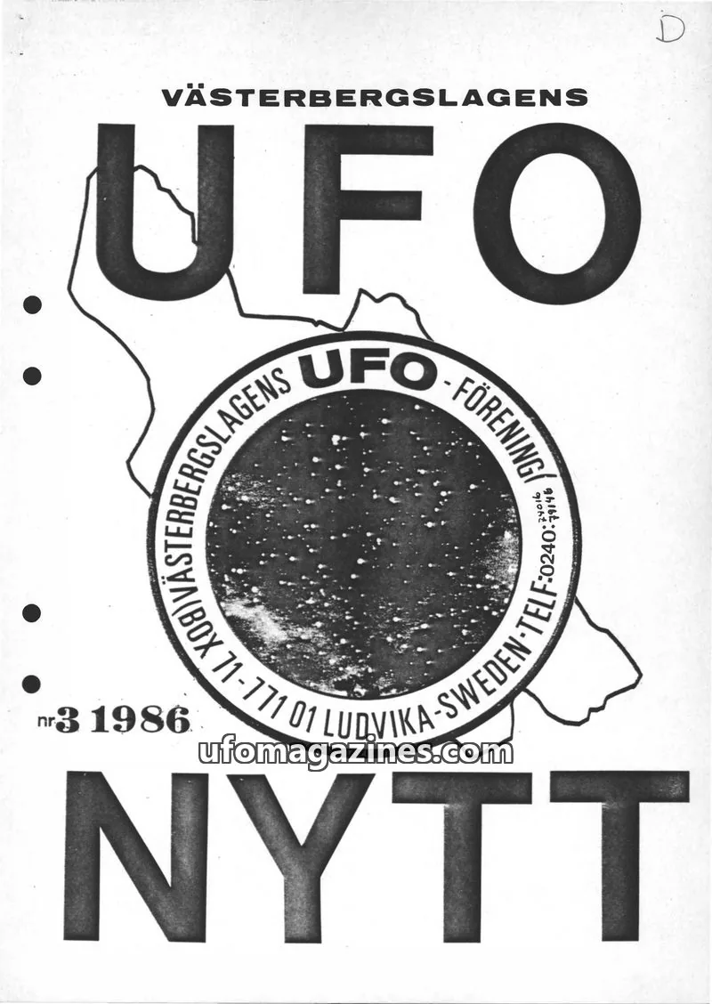 Cover of UFO-Nytt Vasterbergslagen issue nr3: VÄSTERBERGSLAGENS UFO NYTT