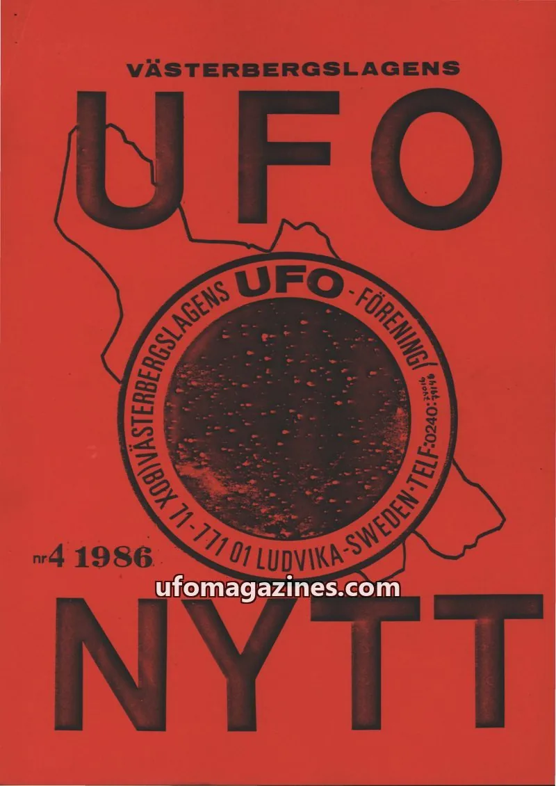 Cover of UFO-Nytt Vasterbergslagen issue 4: VÄSTERBERGSLAGENS UFO NYTT