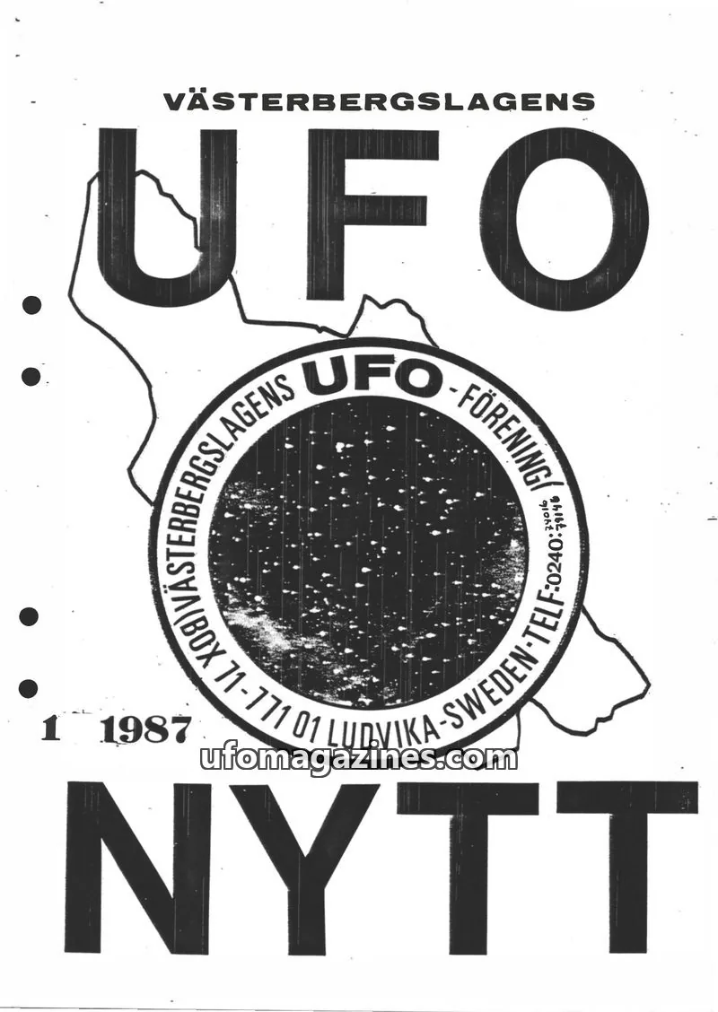 Cover of UFO-Nytt Vasterbergslagen issue 1: VÄSTERBERGSLAGENS UFO NYTT