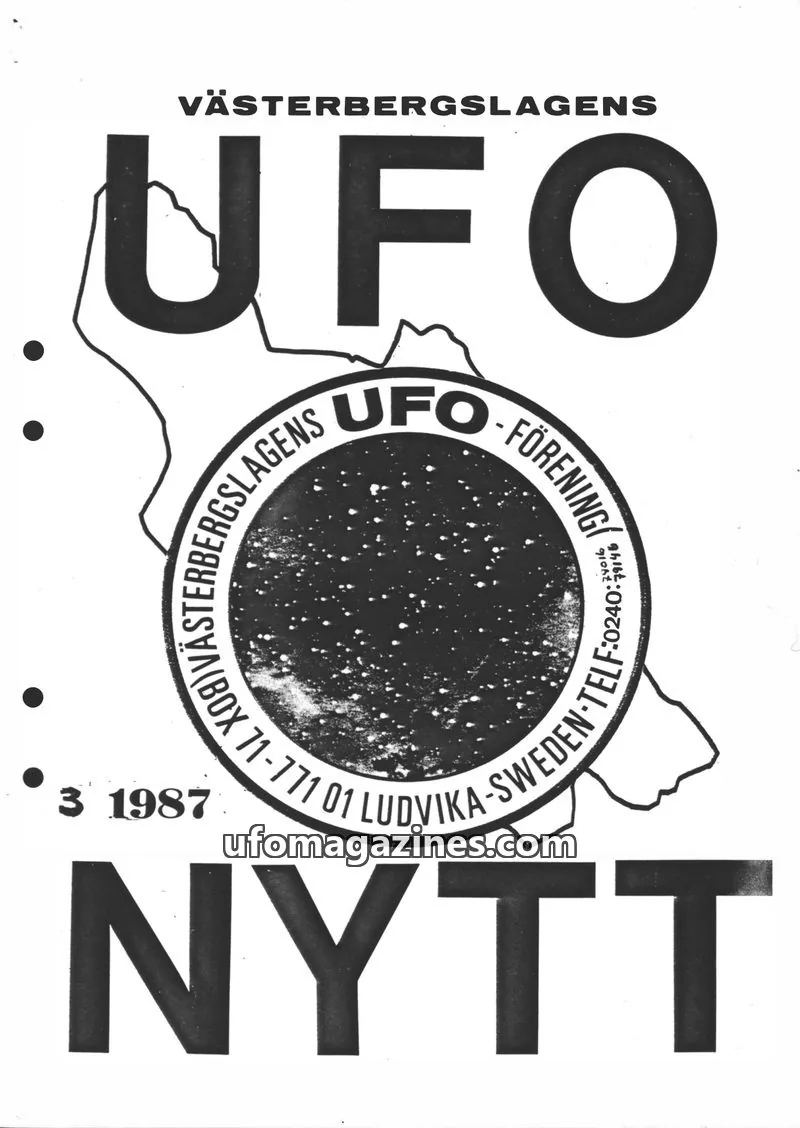Cover of UFO-Nytt Vasterbergslagen issue 3: VÄSTERBERGSLAGENS UFO NYTT