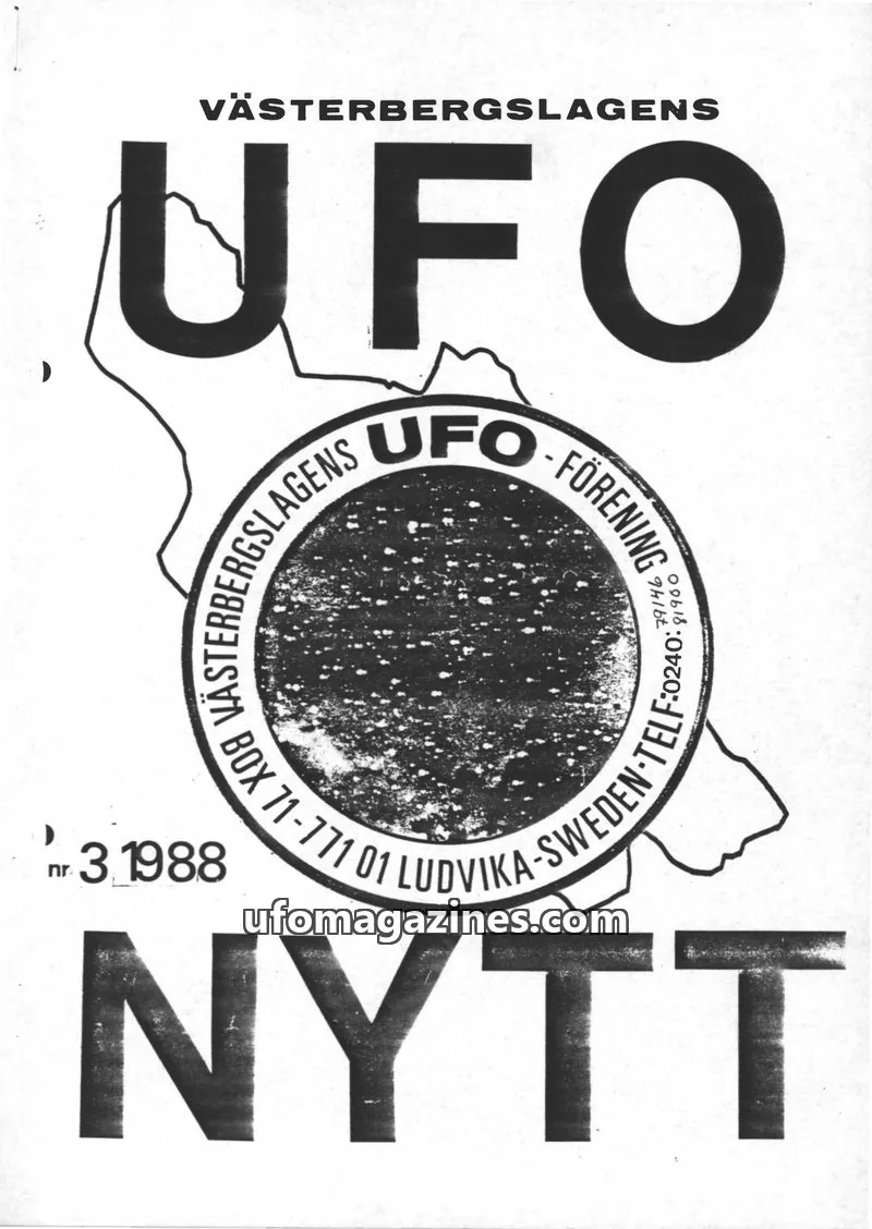 Cover of UFO-Nytt Vasterbergslagen issue 3: VÄSTERBERGSLAGENS UFO
