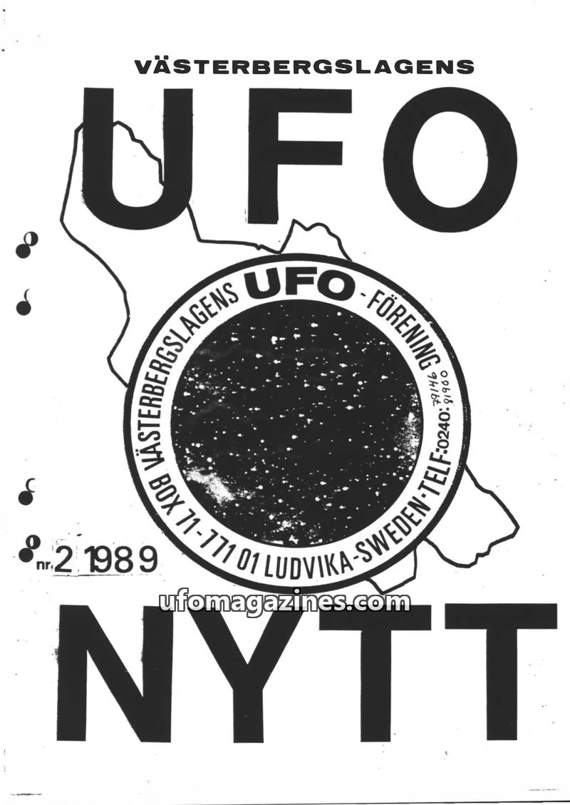 Cover of UFO-Nytt Vasterbergslagen issue 2: VÄSTERBERGSLAGENS UFO NYTT