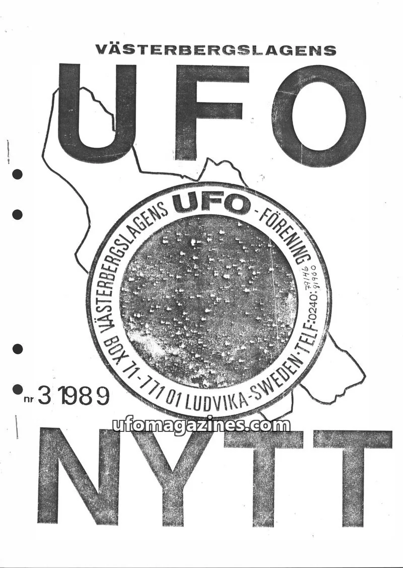 Cover of UFO-Nytt Vasterbergslagen issue 3: VÄSTERBERGSLAGENS UFO NYTT