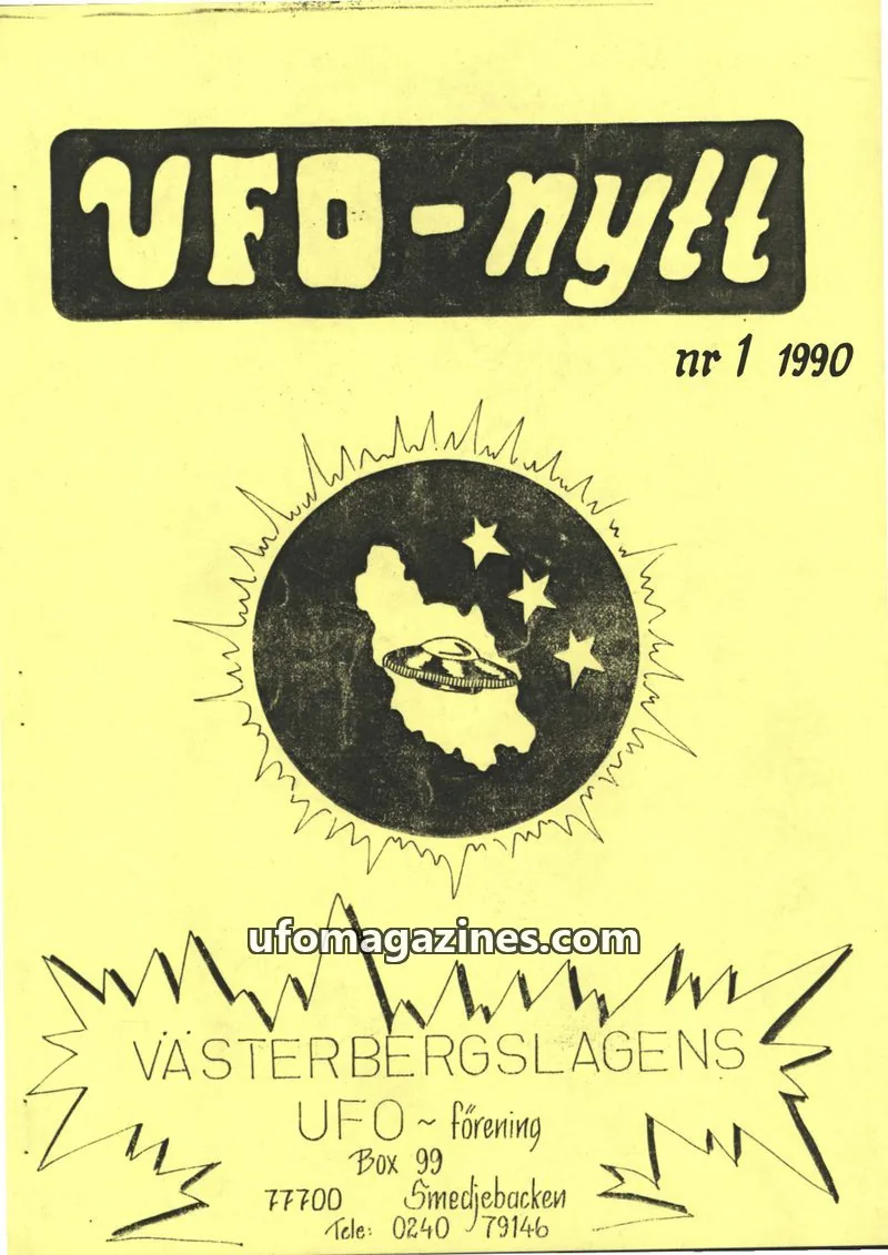 Cover of UFO-Nytt Vasterbergslagen issue 1: UFO-nytt