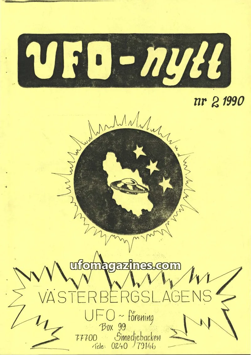 Cover of UFO-Nytt Vasterbergslagen issue nr 2: UFO-nytt