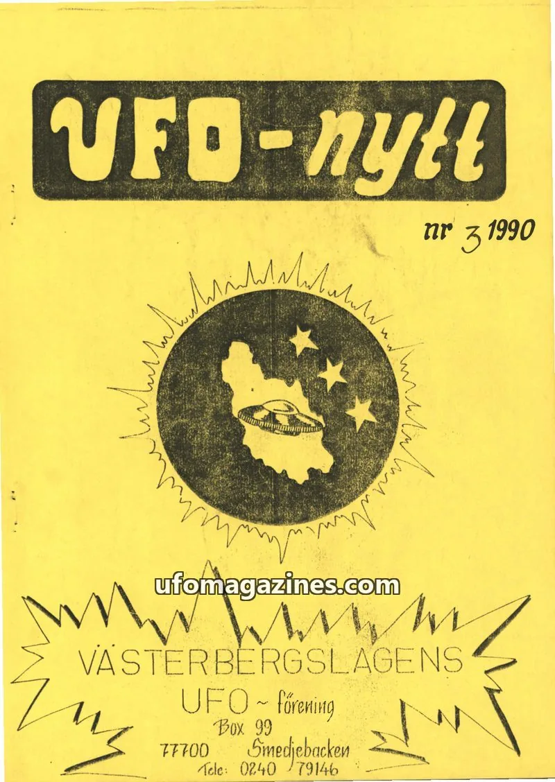 Cover of UFO-Nytt Vasterbergslagen issue 3: UFO-nytt