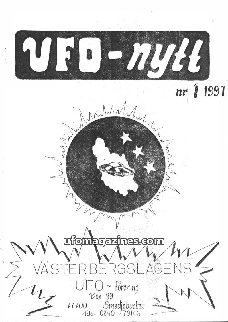 Cover of UFO-Nytt Vasterbergslagen issue 1: UFO-nytt