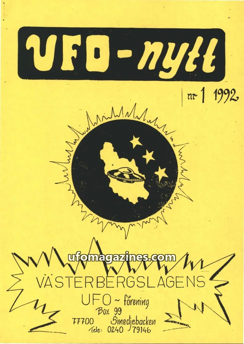 Cover of UFO-Nytt Vasterbergslagen issue 1: UFO-nytt