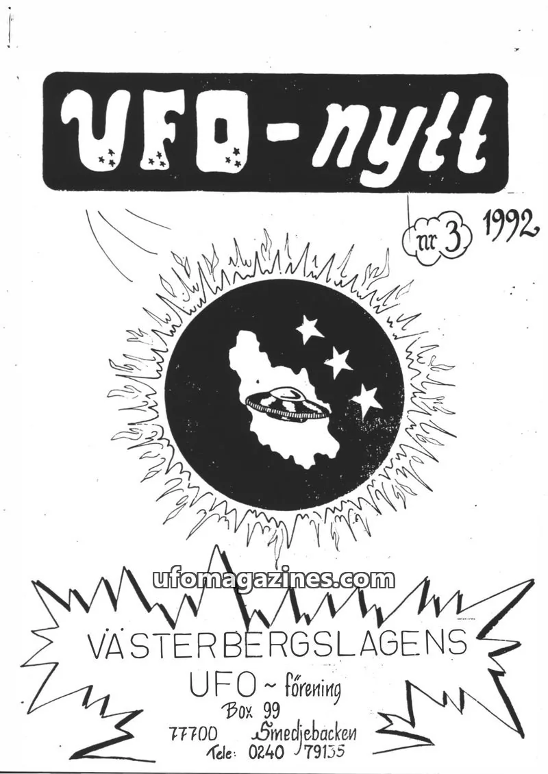 Cover of UFO-Nytt Vasterbergslagen issue 3: UFO-nytt