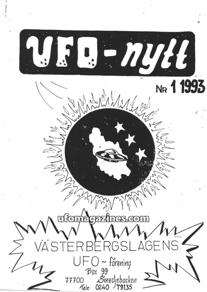 Cover of UFO-Nytt Vasterbergslagen issue 1: UFO-nytt