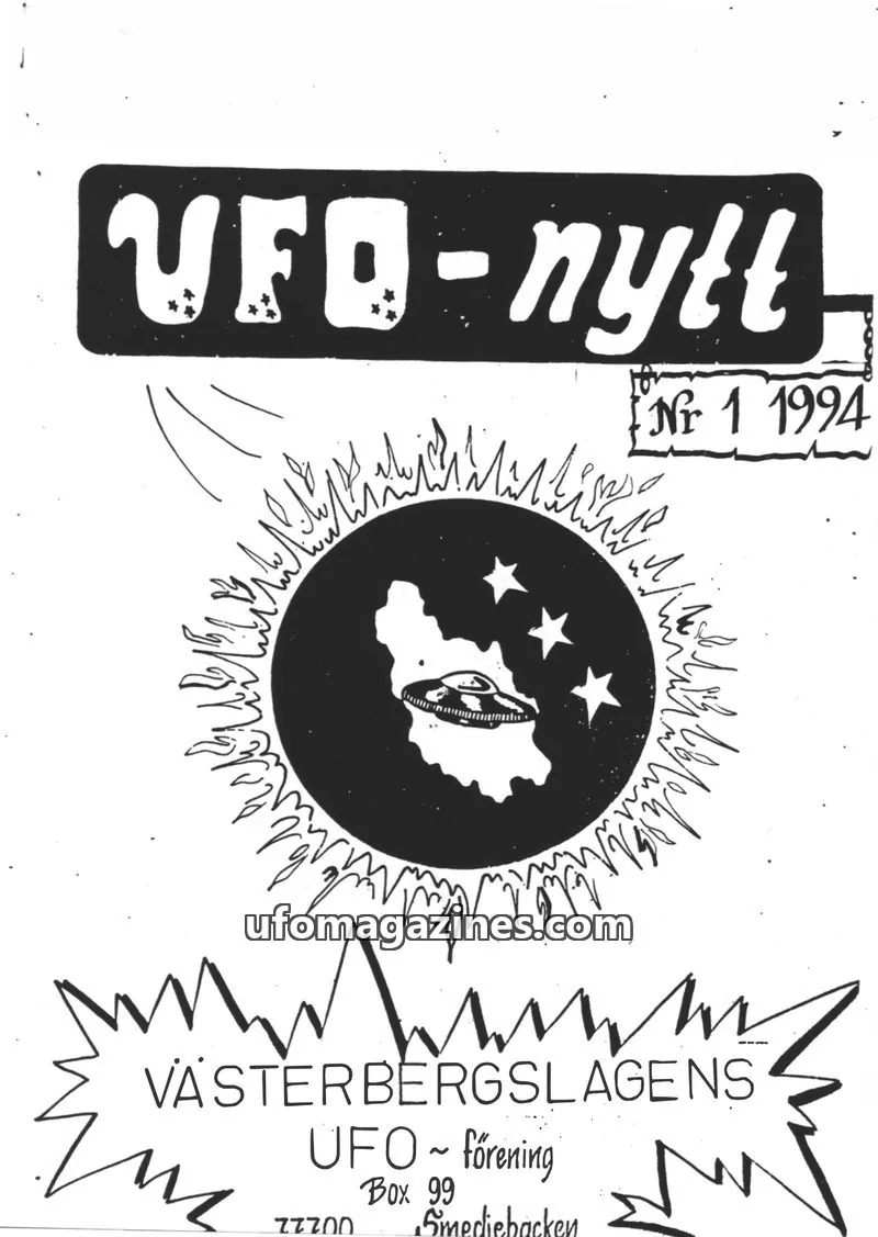 Cover of UFO-Nytt Vasterbergslagen issue 1: UFO-nytt