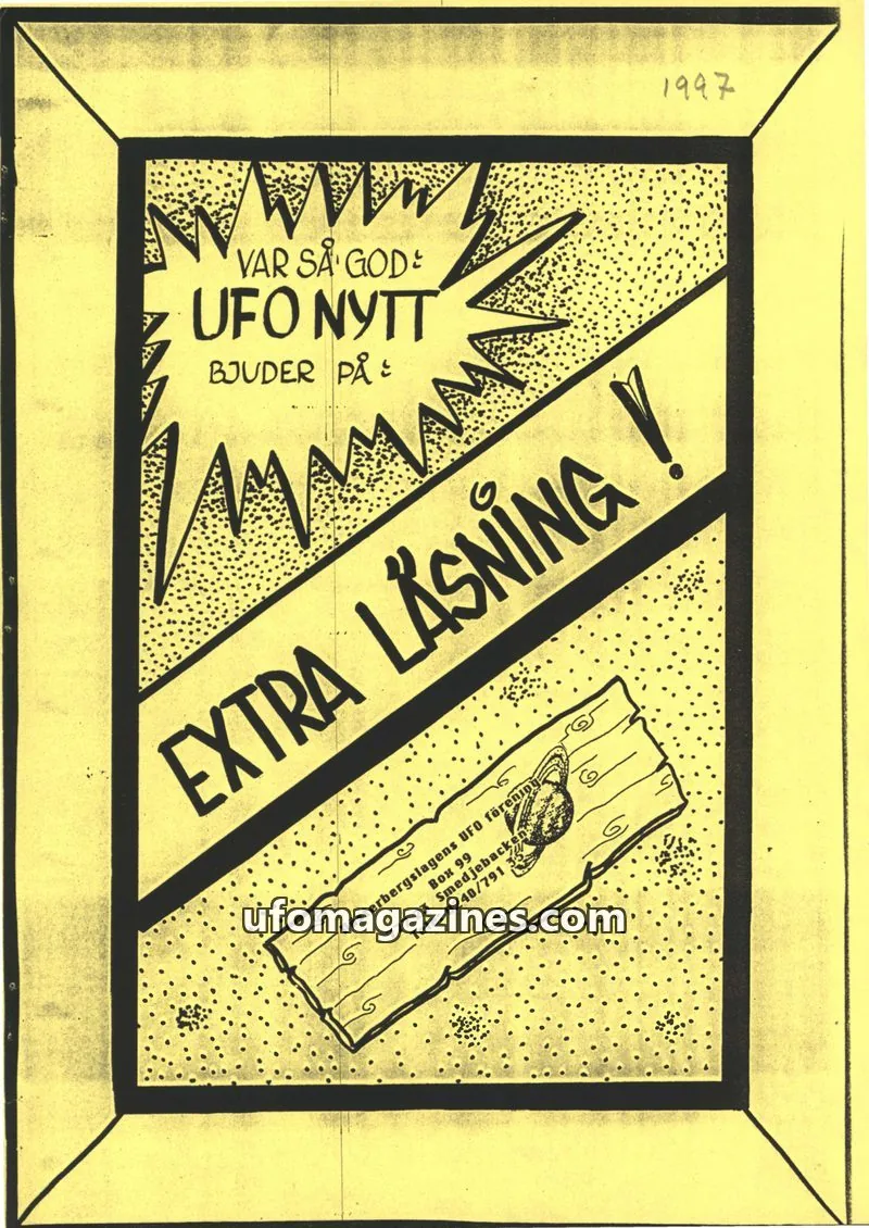 Cover of UFO-Nytt Vasterbergslagen issue extra nummer: UFO NYTT