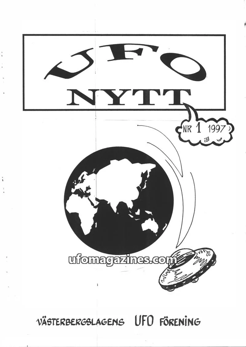 Cover of UFO-Nytt Vasterbergslagen issue 1: UFO NYTT