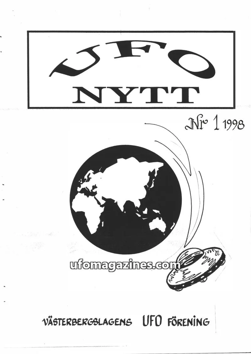 Cover of UFO-Nytt Vasterbergslagen issue 1: UFO NYTT
