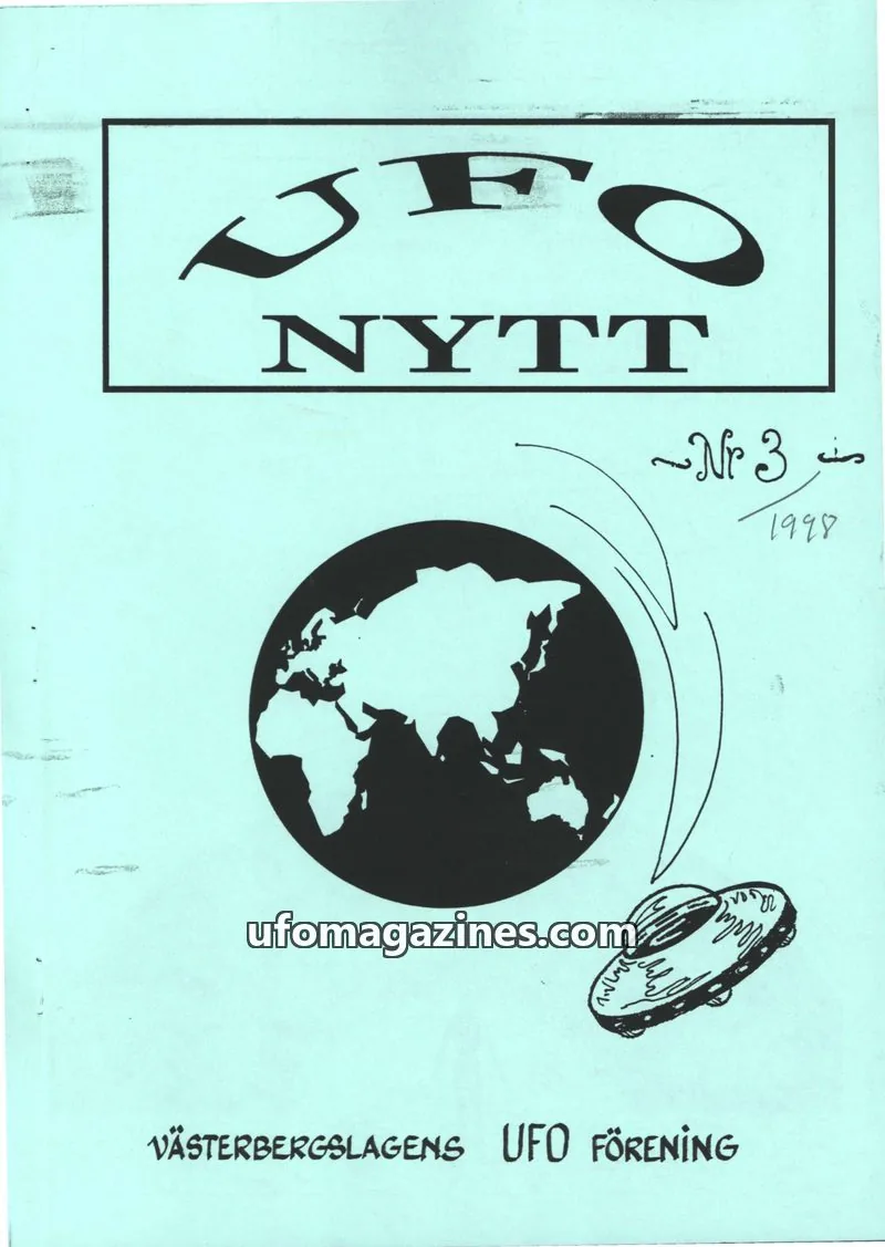 Cover of UFO-Nytt Vasterbergslagen issue 3: UFO NYTT