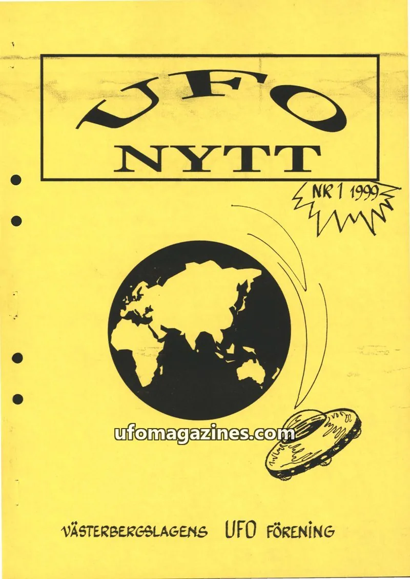 Cover of UFO-Nytt Vasterbergslagen issue 1: UFO NYTT