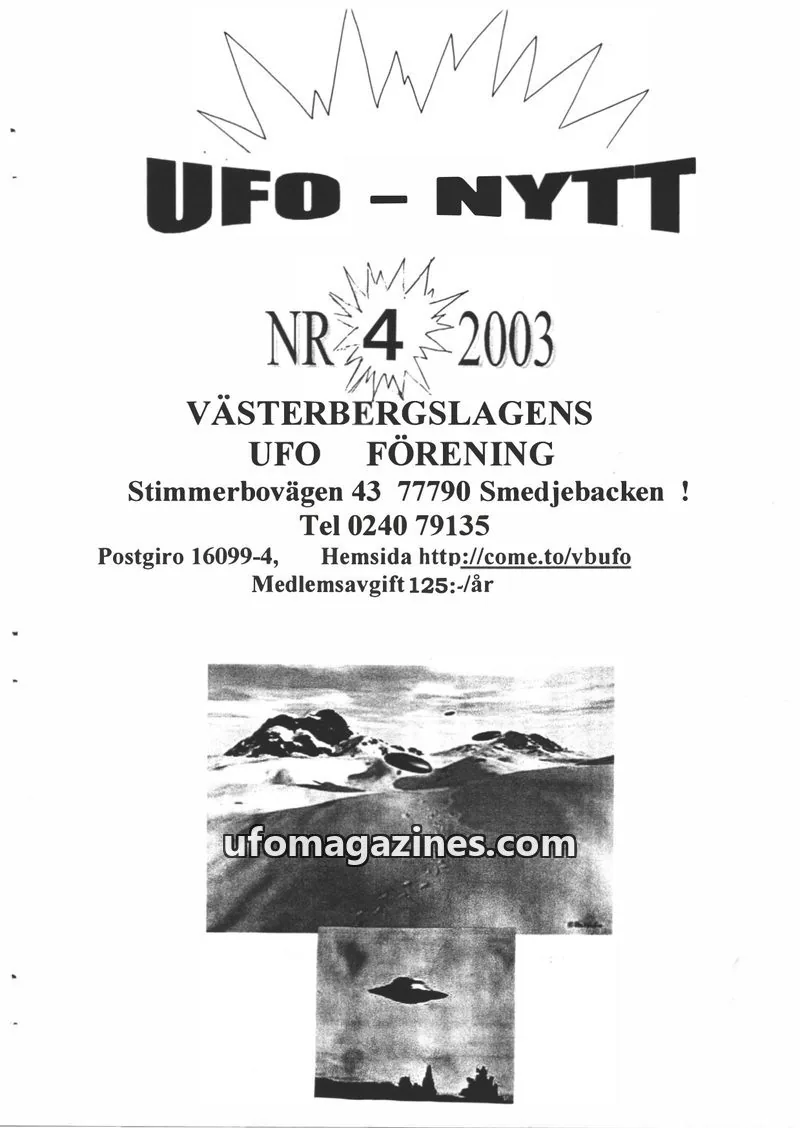 Cover of UFO-Nytt Vasterbergslagen issue 4: UFO - NYTT