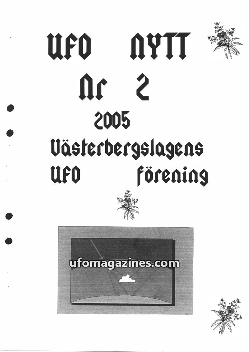 Cover of UFO-Nytt Vasterbergslagen issue 2: UFO NYTT
