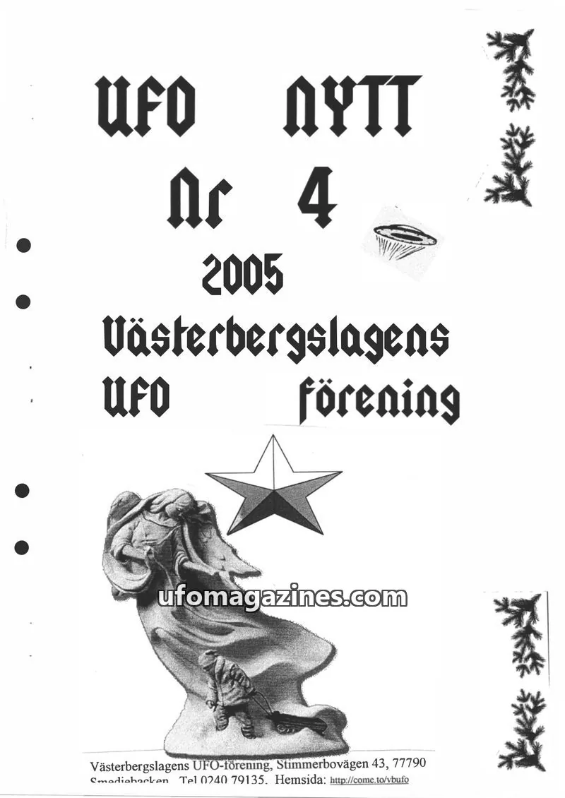 Cover of UFO-Nytt Vasterbergslagen issue 4: UFO NYTT