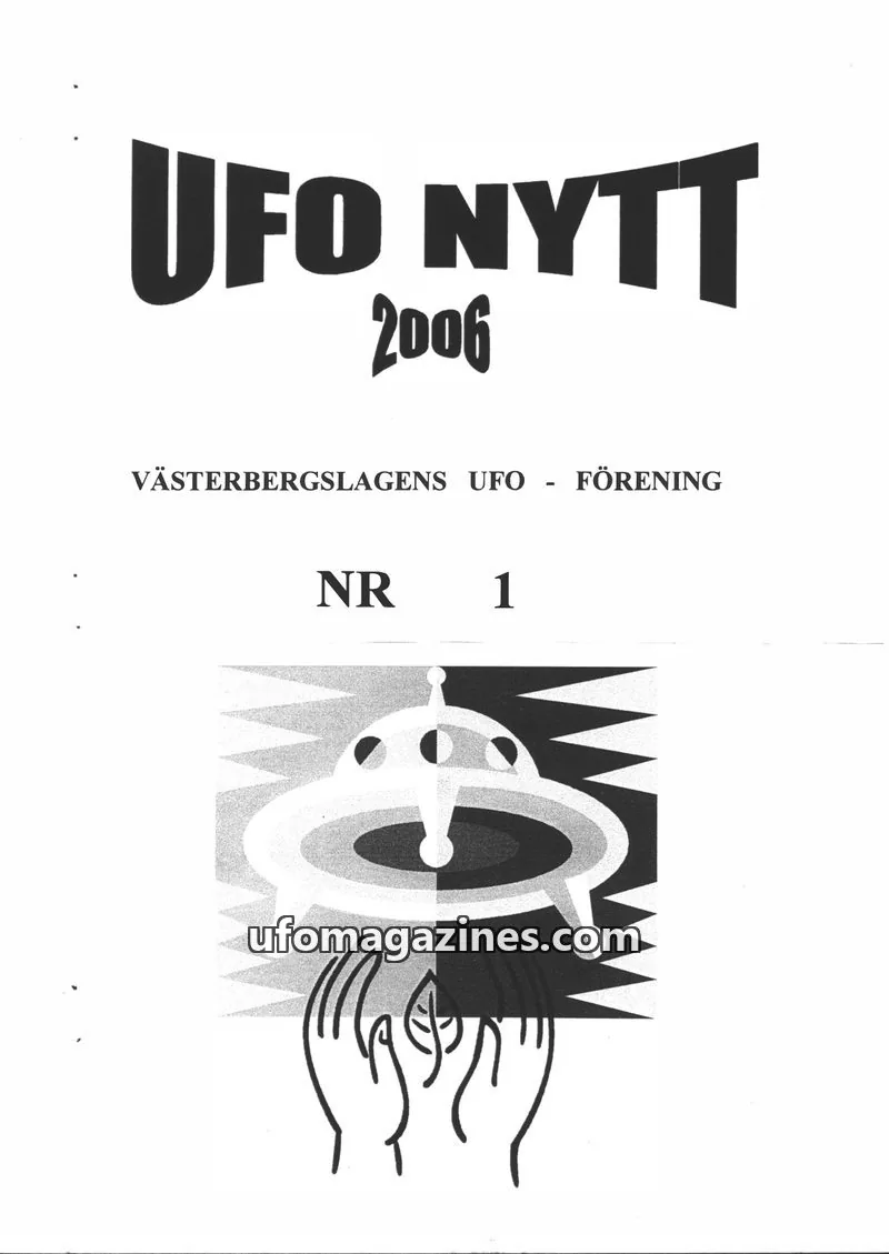 Cover of UFO-Nytt Vasterbergslagen issue 1: UFO NYTT