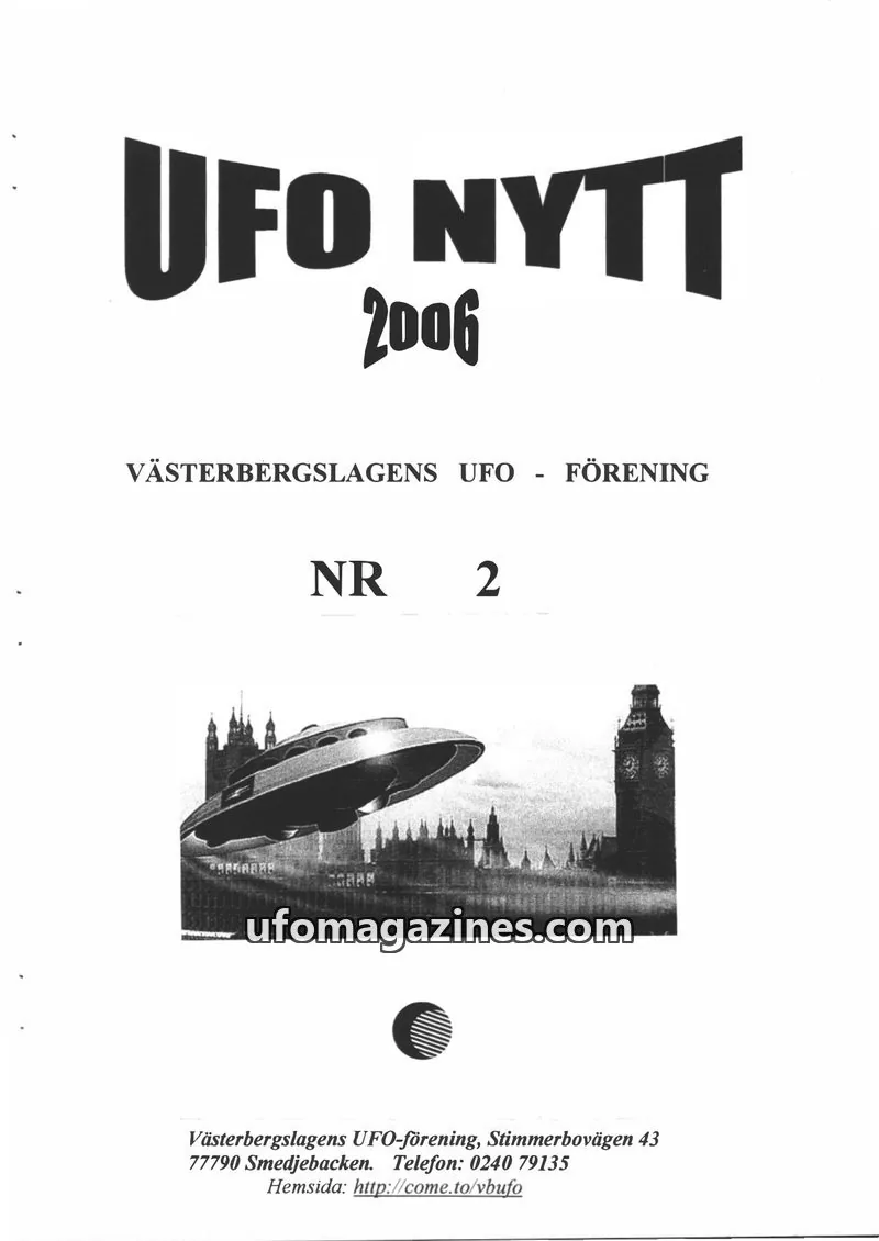 Cover of UFO-Nytt Vasterbergslagen issue 2: UFO NYTT