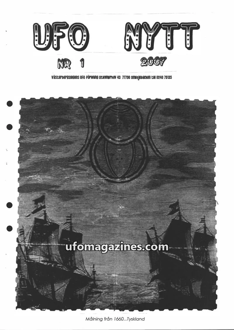 Cover of UFO-Nytt Vasterbergslagen issue 1: UFO NYTT