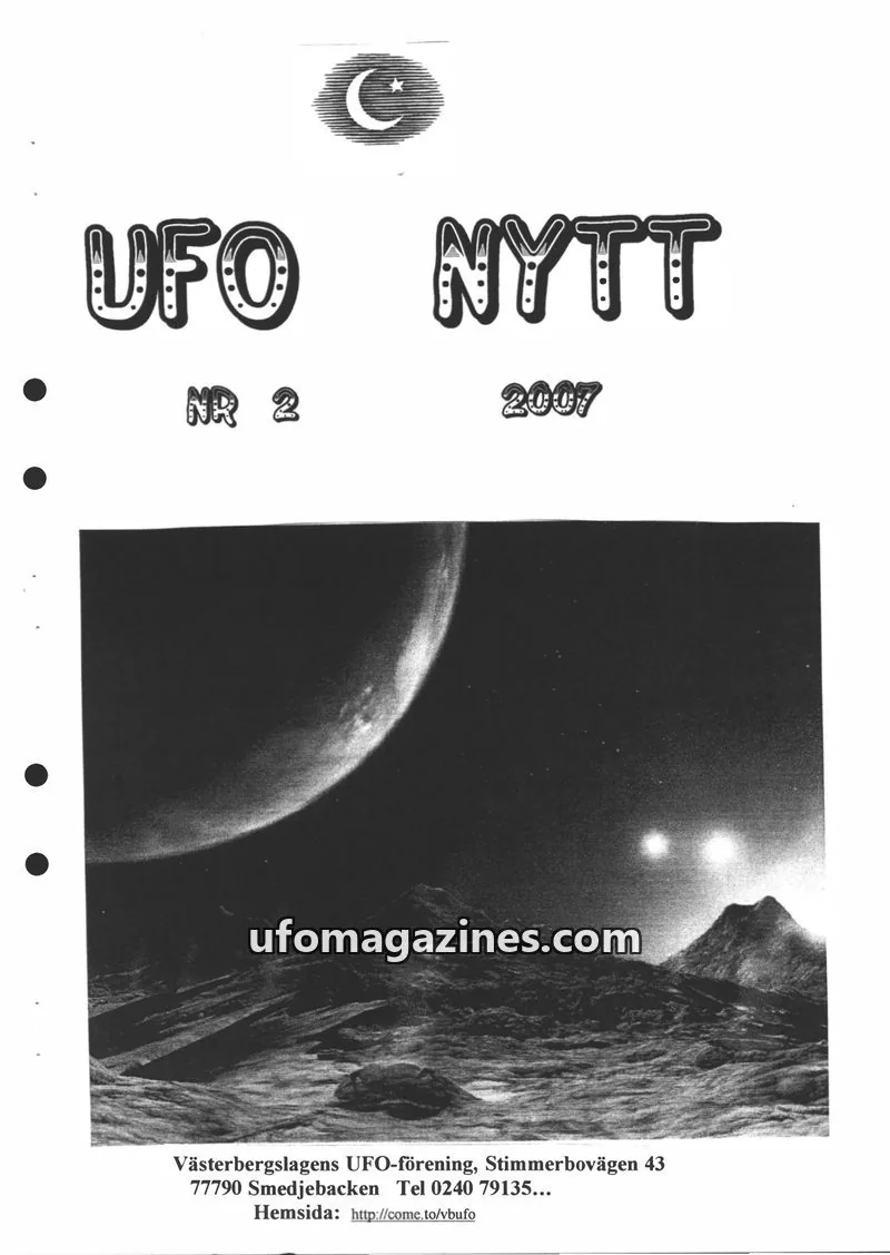 Cover of UFO-Nytt Vasterbergslagen issue 2: UFO NYTT