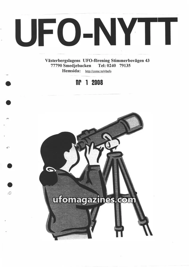 Cover of UFO-Nytt Vasterbergslagen issue 1: UFO-NYTT