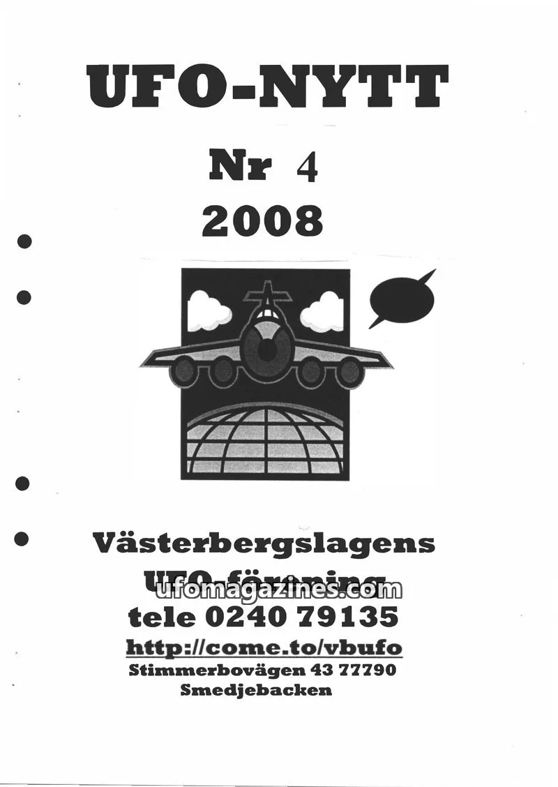 Cover of UFO-Nytt Vasterbergslagen issue 4: UFO-NYTT
