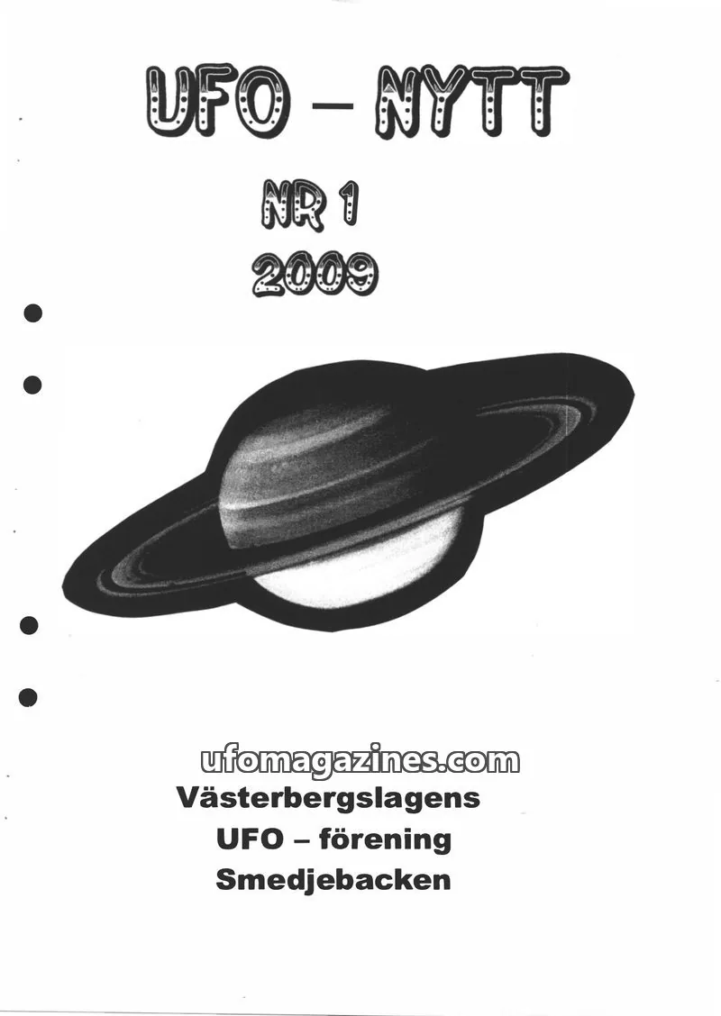 Cover of UFO-Nytt Vasterbergslagen issue NR 1: UFO - NYTT