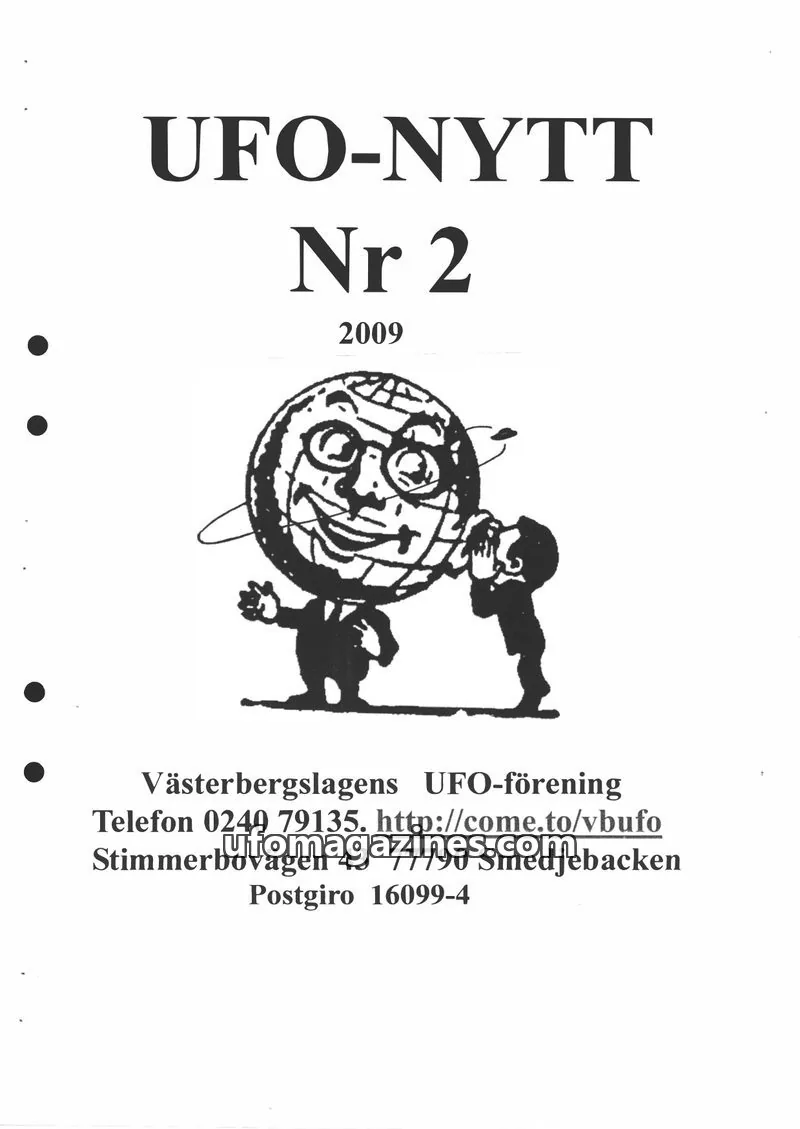 Cover of UFO-Nytt Vasterbergslagen issue Nr 2: UFO-NYTT